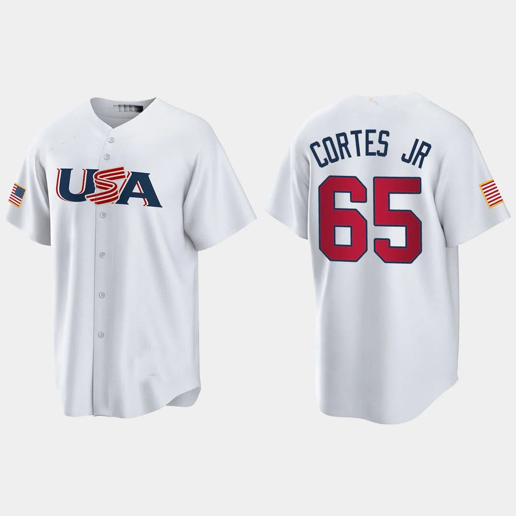 Custom #65 White 2023 NYY Baseball Shirt Top