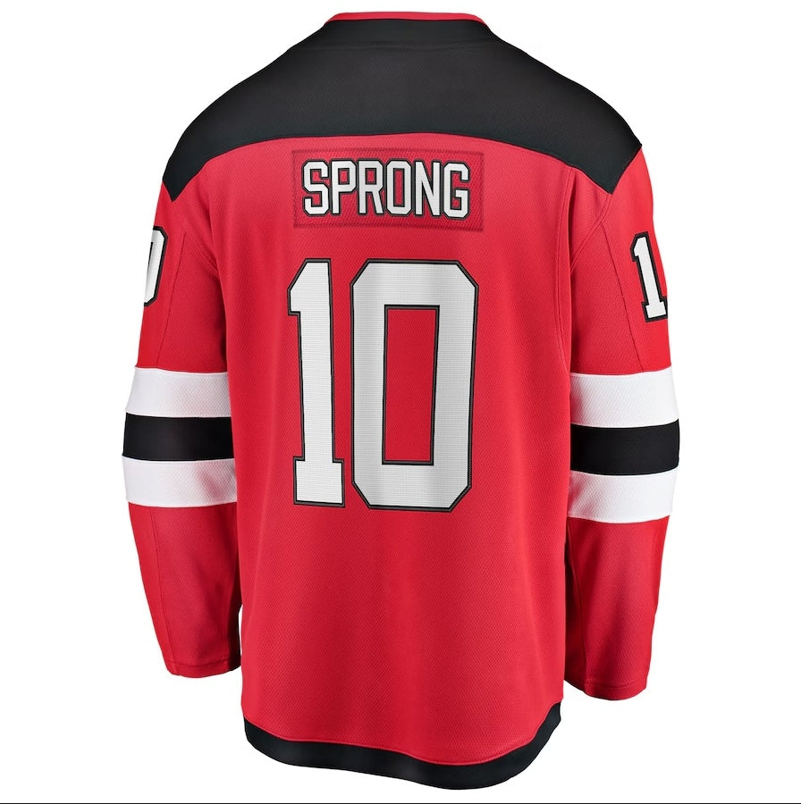 Custom #10 Red NJD Hockey Shirt Top