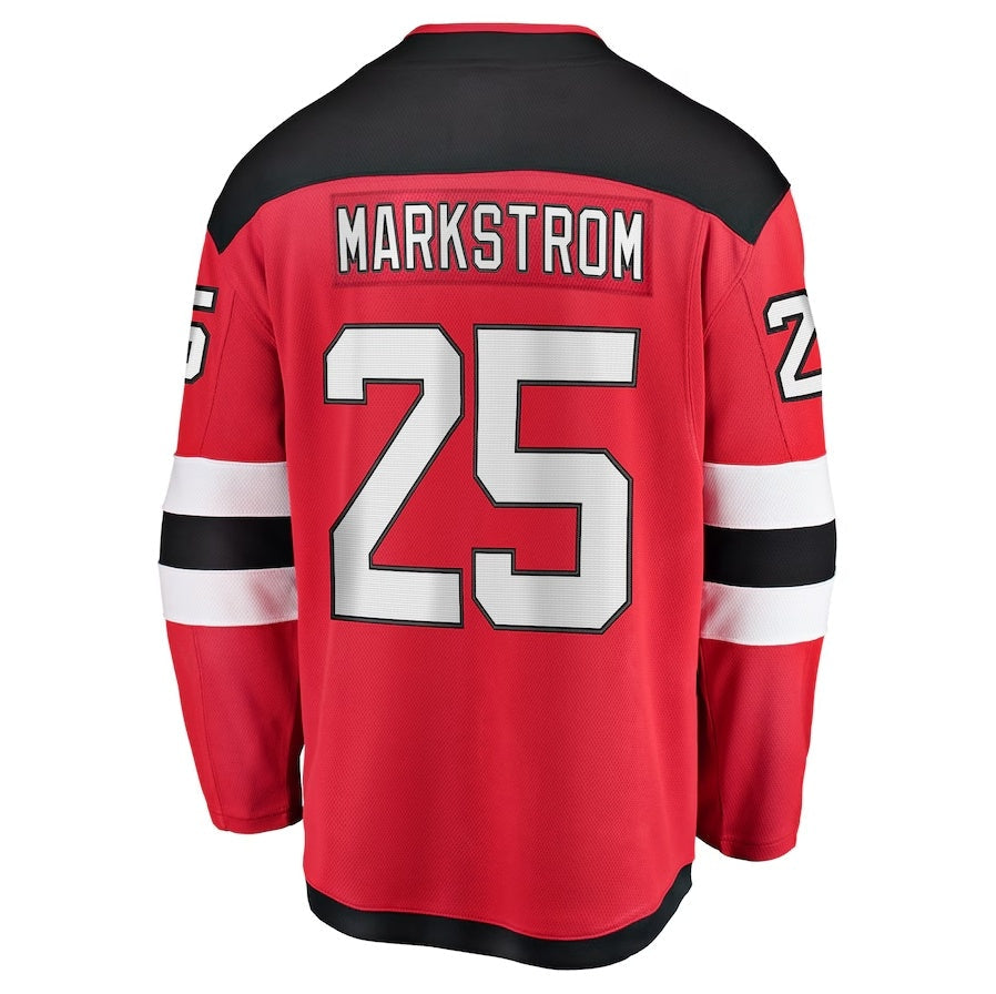 Custom #25 Red NJD Hockey Shirt Top