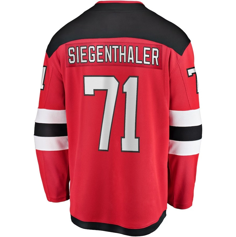 Custom #71 Red NJD Hockey Shirt Top