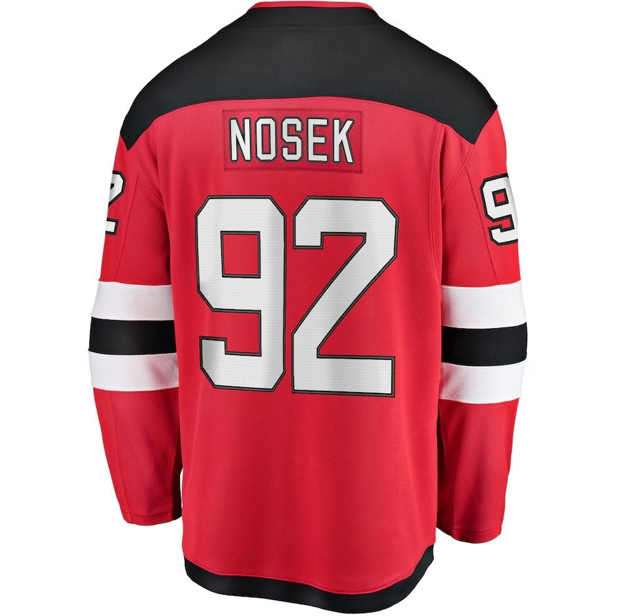 Custom #92 Red NJD Hockey Shirt Top