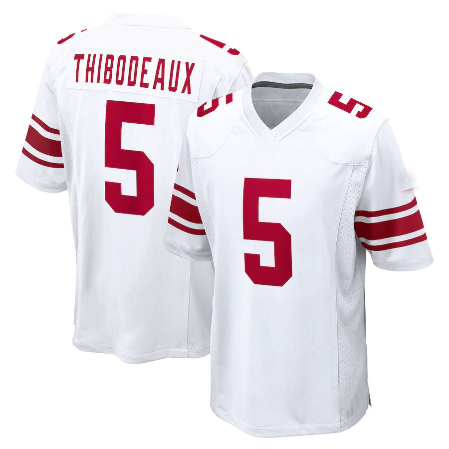 Custom #5 White 2022 Football Shirt Top