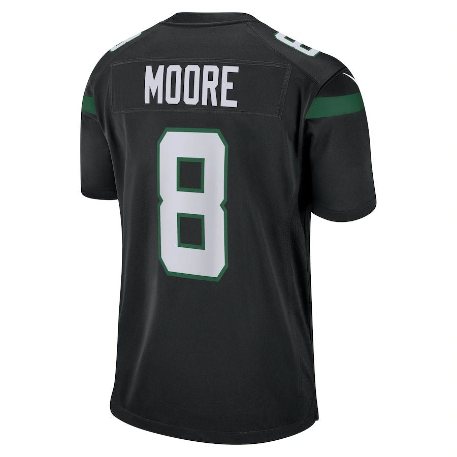 Custom #8 Black NYJ Football Shirt Top