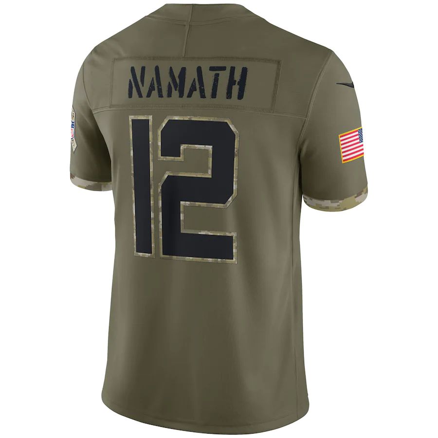 Custom #12 Olive 2022 NYJ Football Shirt Top