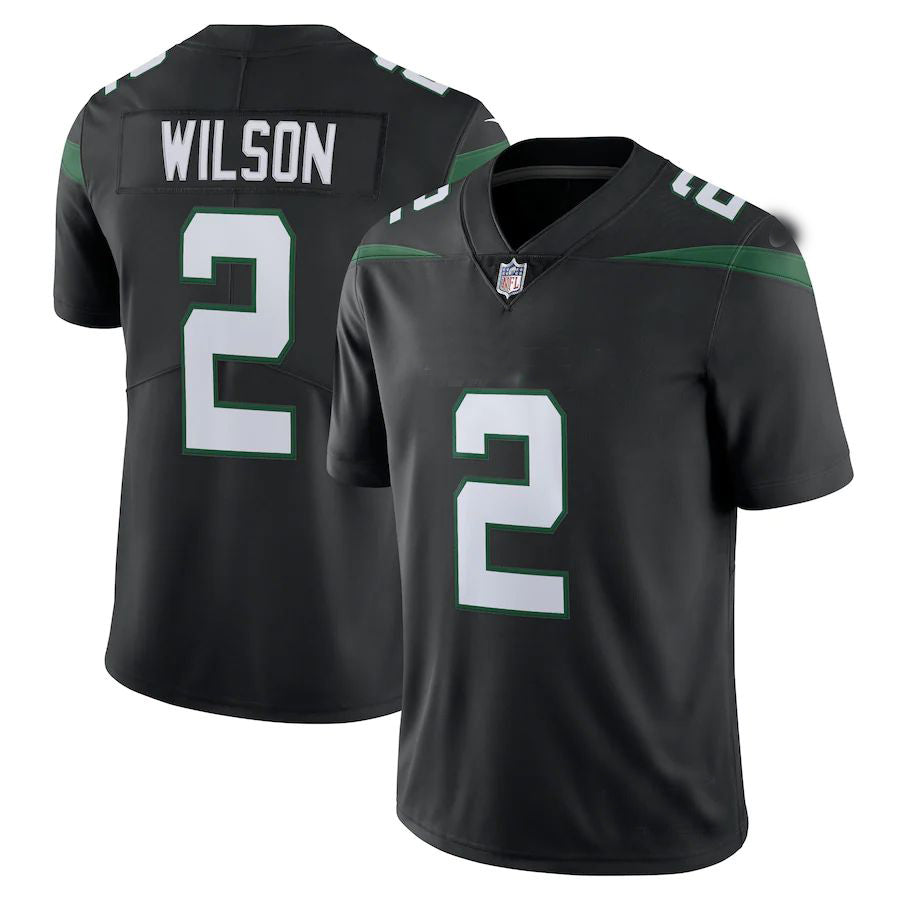 Custom #2 Black NYJ Football Shirt Top