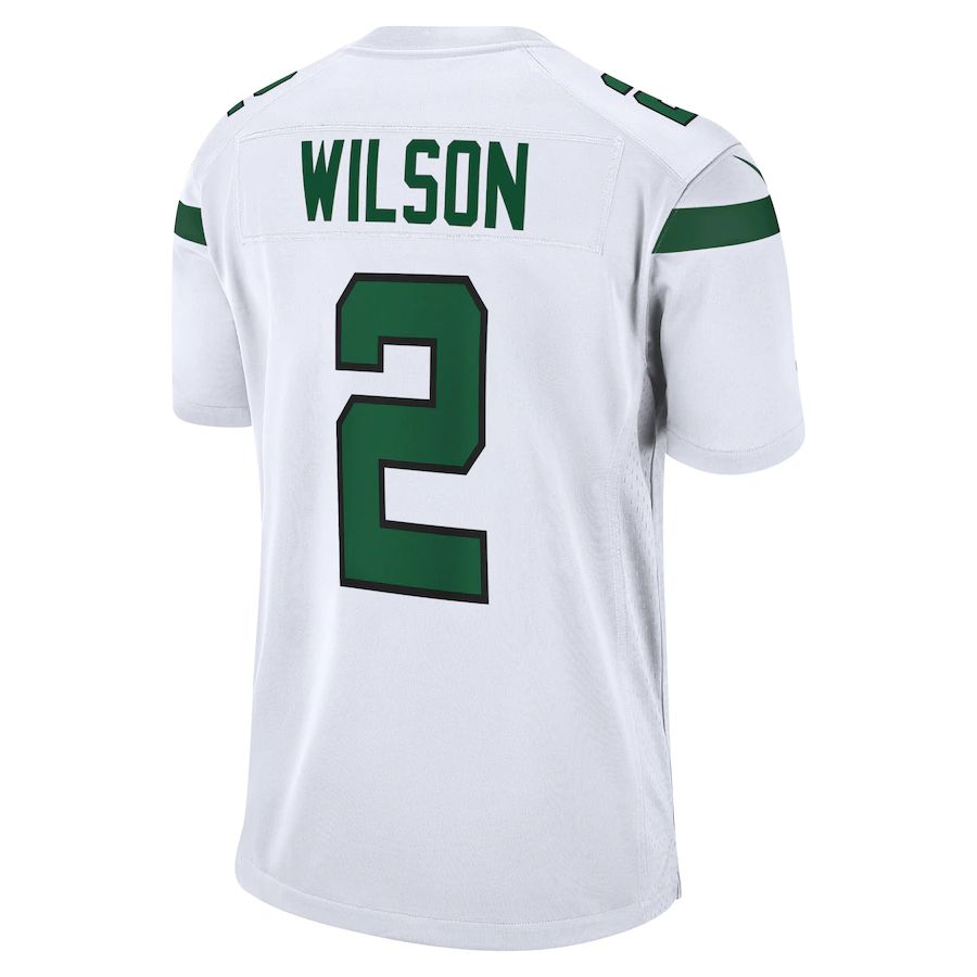 Custom #2 White NYJ Football Shirt Top