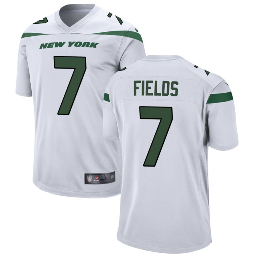 Custom #7 White NYJ Football Shirt Top