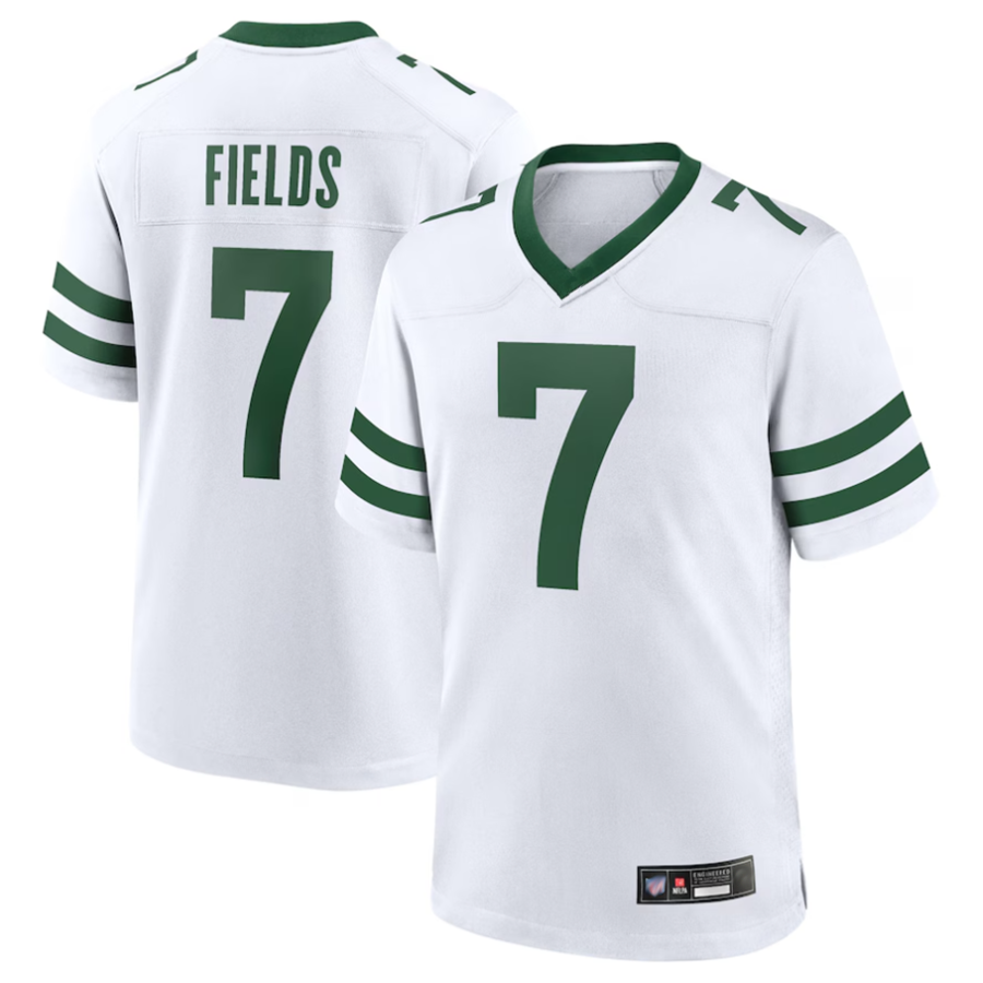 Custom #7 White NYJ Football Shirt Top