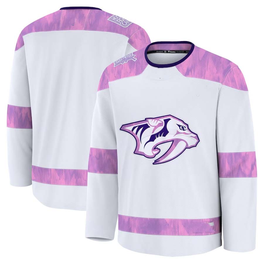 Custom White 2024 NSH Hockey Shirt Top