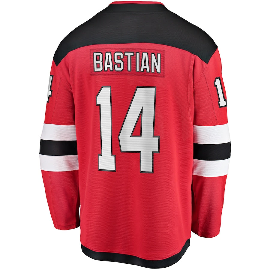 Custom #14 Red NJD Hockey Shirt Top