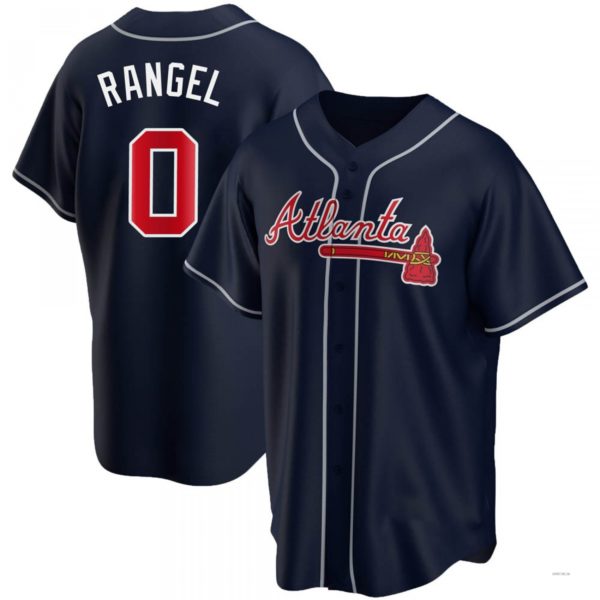 Custom #0 Navy ATL Baseball Shirt Top