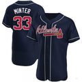 Custom #33 Navy ATL Baseball Shirt Top