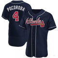 Custom #4 Navy ATL Baseball Shirt Top