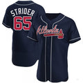 Custom #65 Navy ATL Baseball Shirt Top