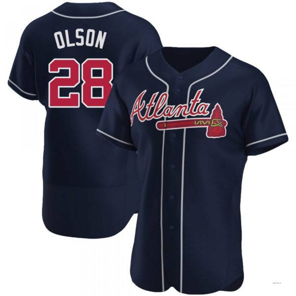 Custom #28 Navy ATL Baseball Shirt Top
