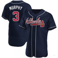Custom #3 Navy ATL Baseball Shirt Top
