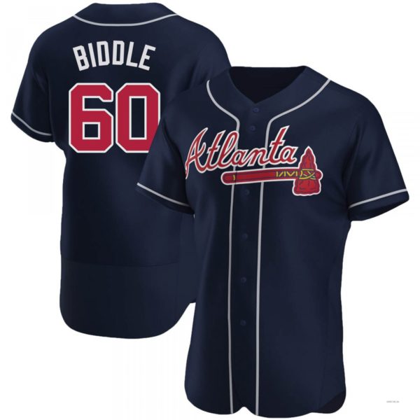 Custom #60 Navy ATL Baseball Shirt Top