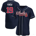 Custom #19 Navy ATL Baseball Shirt Top