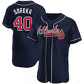 Custom #40 Navy ATL Baseball Shirt Top