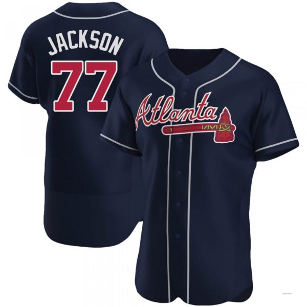 Custom #77 Navy ATL Baseball Shirt Top