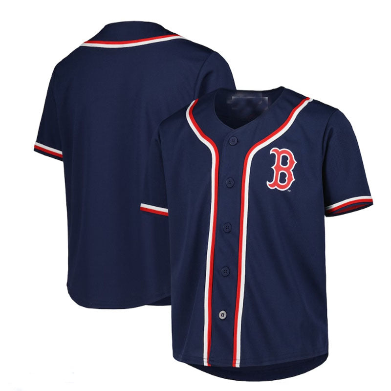 Custom Red BOS Baseball Shirt Top