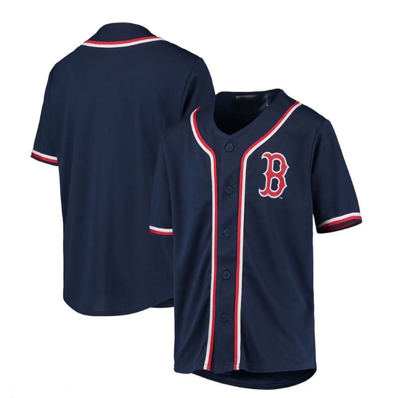 Custom Red BOS Baseball Shirt Top