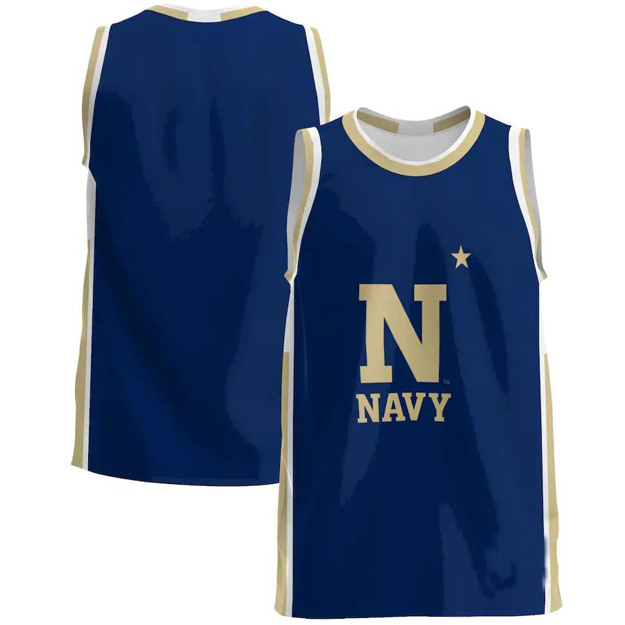Custom Navy Basketball Shirt Top