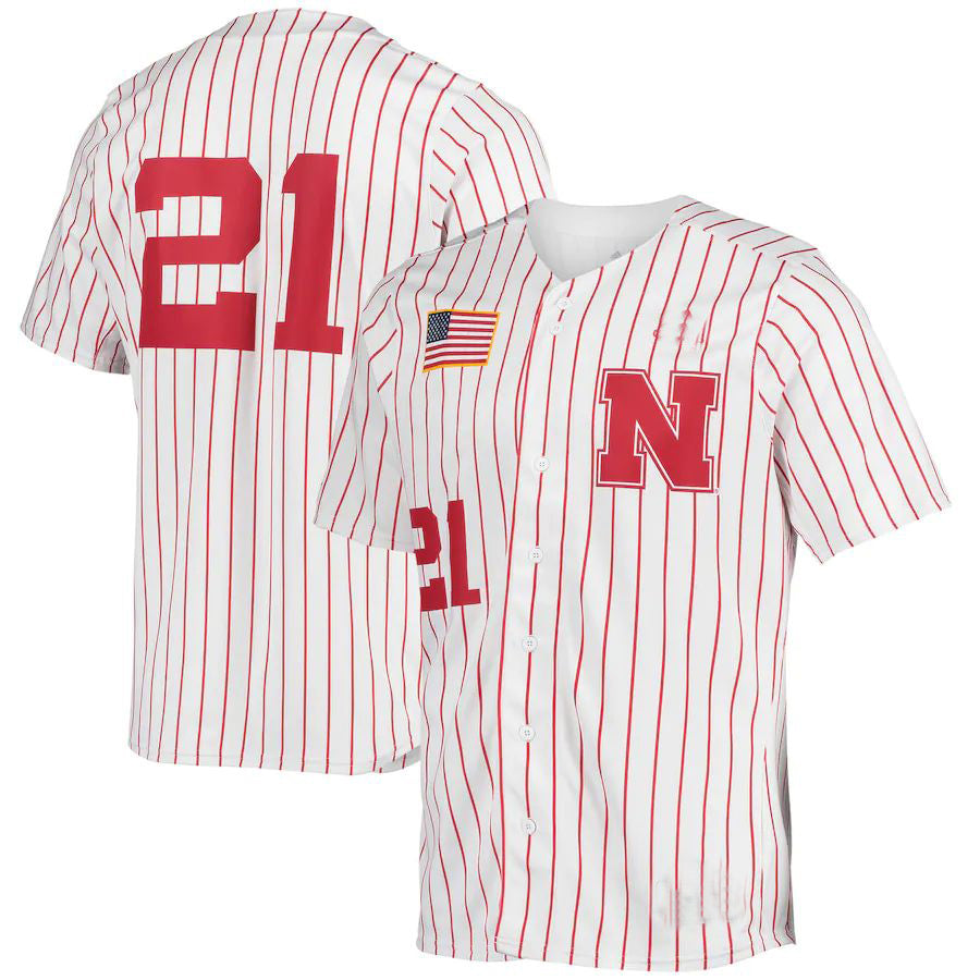 Custom #21 White Baseball Shirt Top