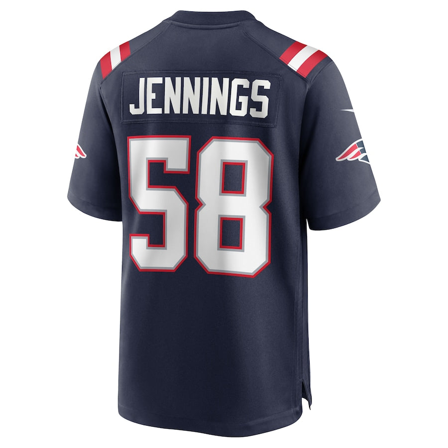 Custom #58 Navy NE Football Shirt Top