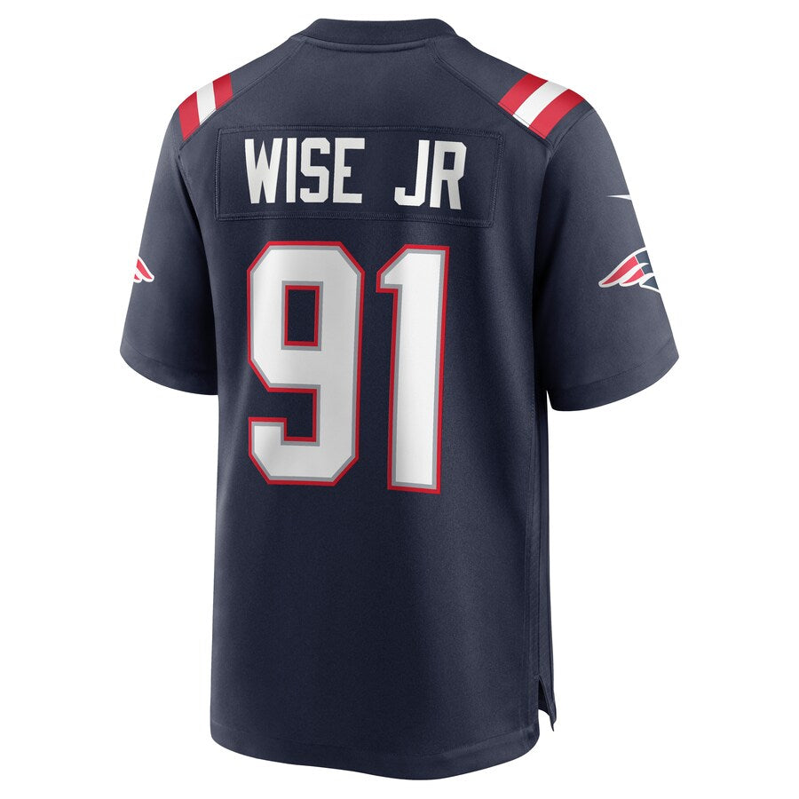 Custom #91 Navy NE Football Shirt Top