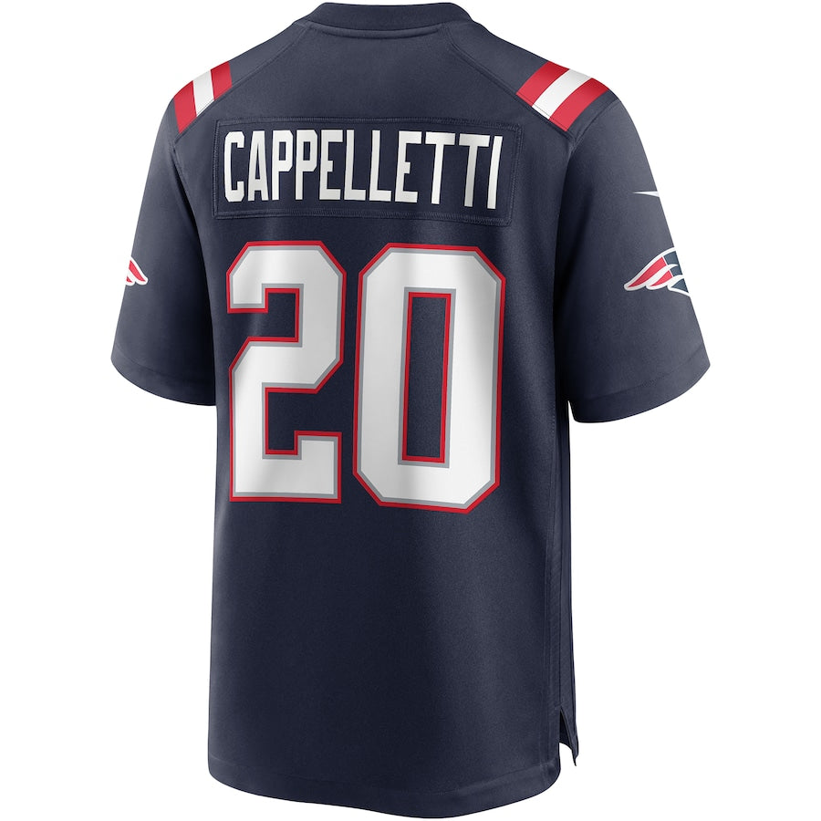Custom #20 Navy NE Football Shirt Top