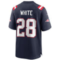 Custom #28 White NE Football Shirt Top
