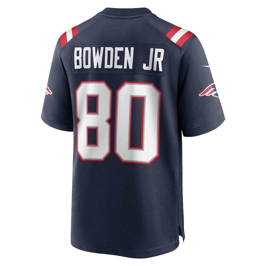 Custom #80 Navy NE Football Shirt Top