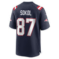 Custom #87 Navy NE Football Shirt Top