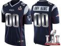 Custom Navy Blue 2017 Super Bowl NE Football Shirt Top