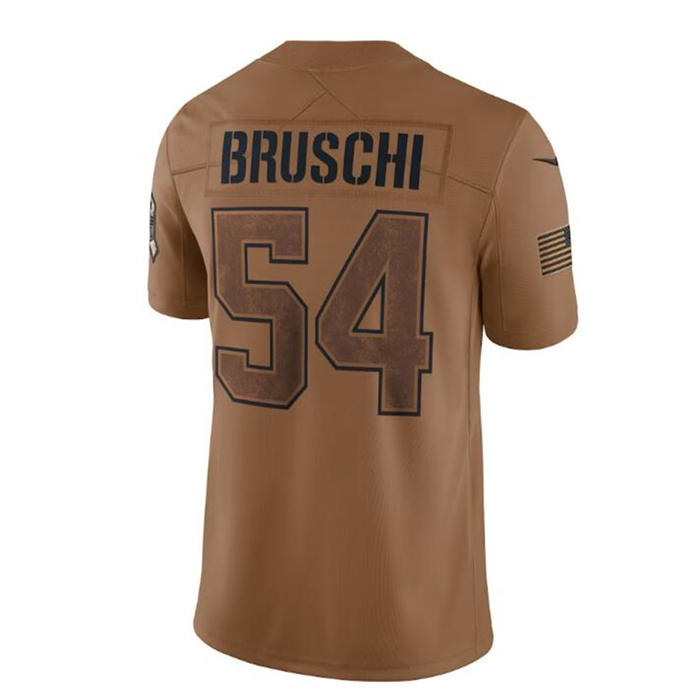Custom #54 Brown 2023 NE Football Shirt Top