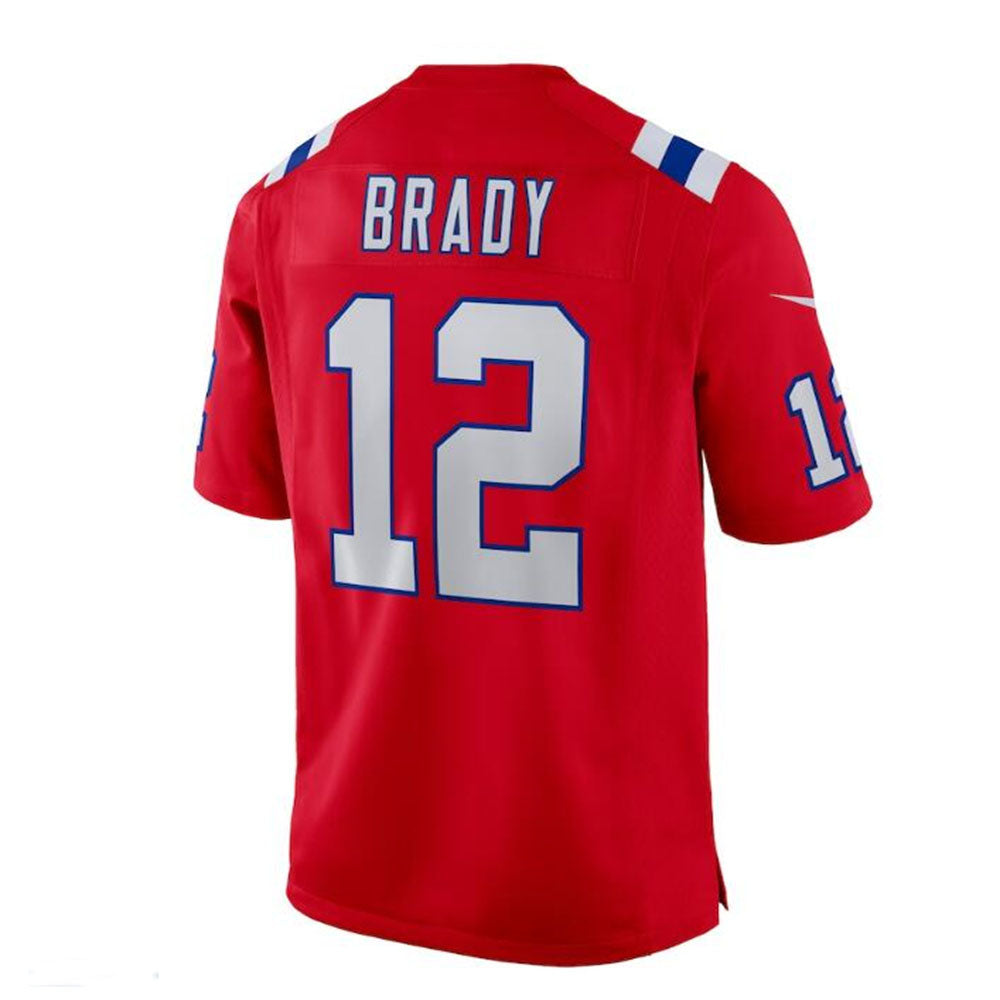 Custom #12 Red NE Football Shirt Top
