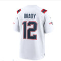 Custom #12 White NE Football Shirt Top