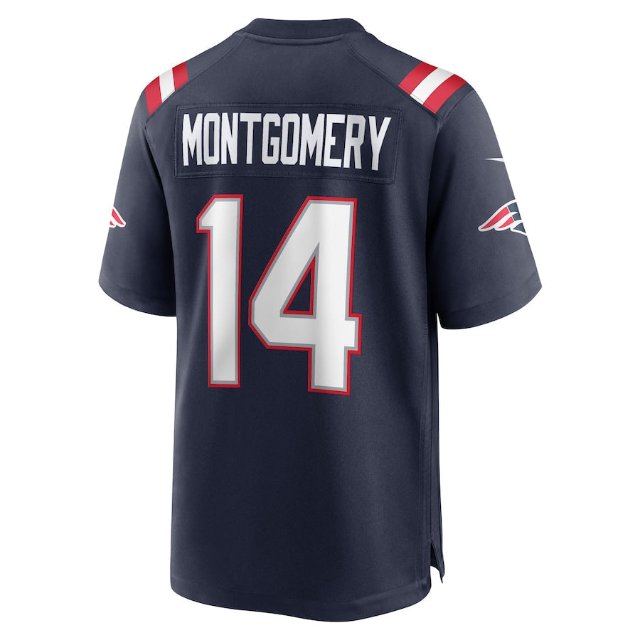 Custom #14 Navy NE Football Shirt Top