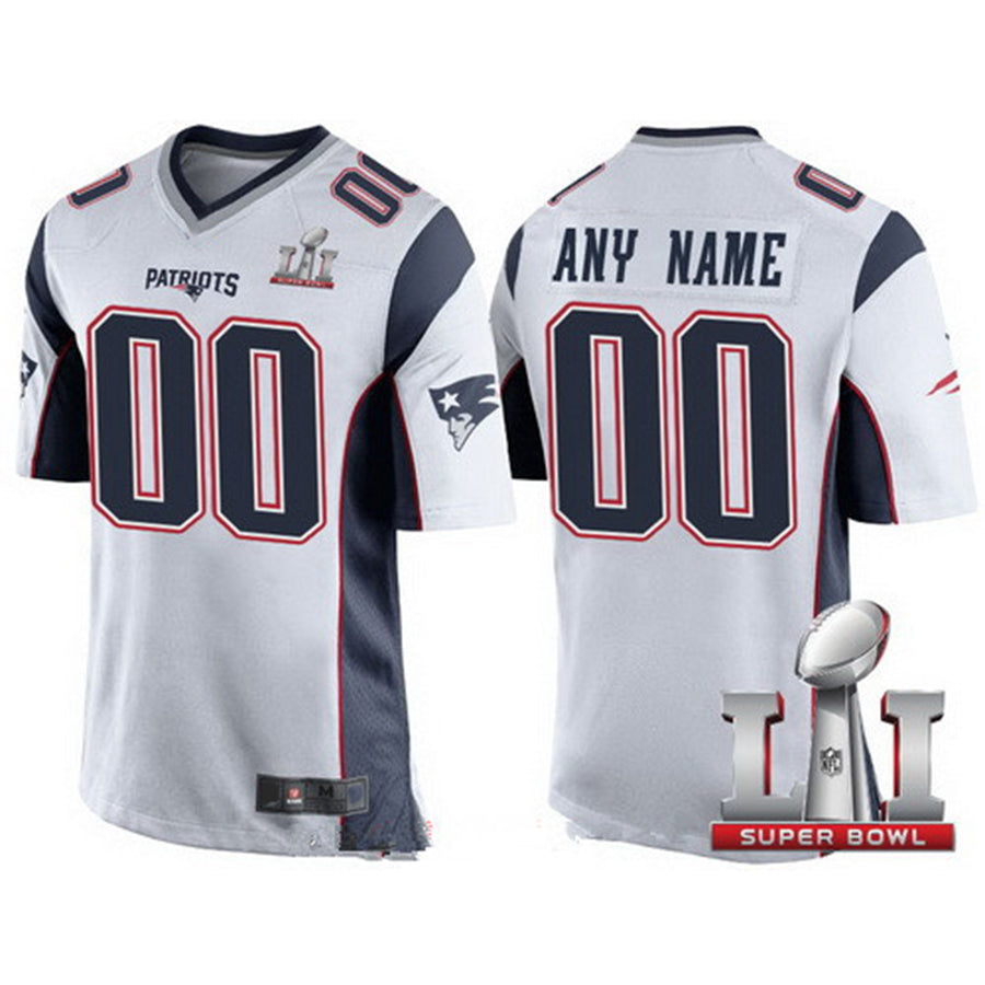 Custom White 2017 Super Bowl NE Football Shirt Top