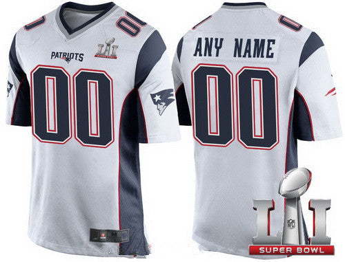 Custom White 2017 Super Bowl NE Football Shirt Top