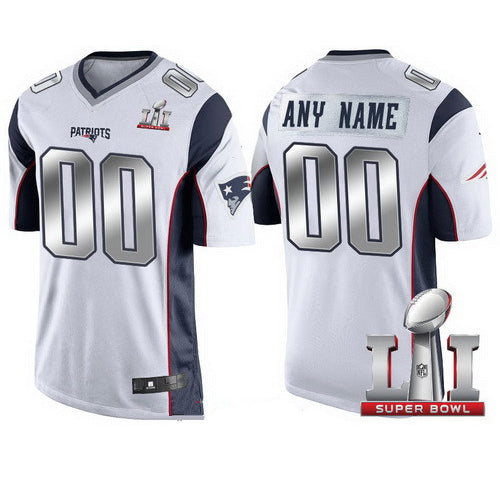 Custom White 2017 Super Bowl NE Football Shirt Top