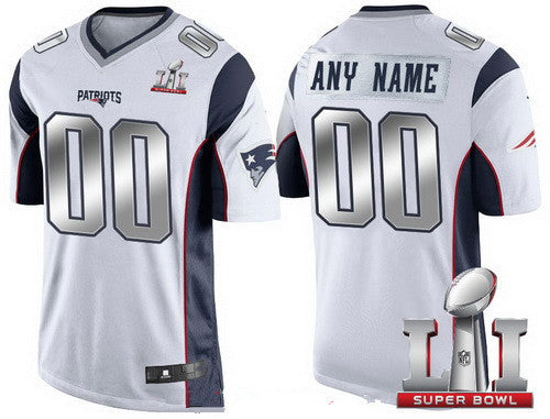 Custom White 2017 Super Bowl NE Football Shirt Top