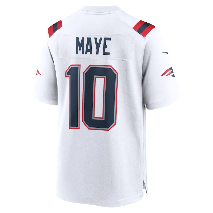 Custom #10 White 2024 NE Football Shirt Top