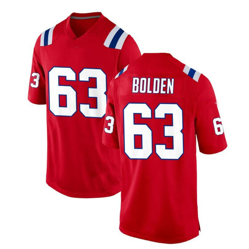 Custom #63 Red NE Football Shirt Top