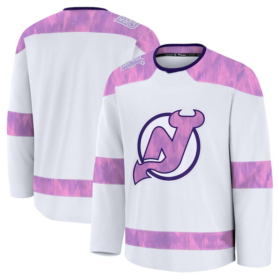 Custom White 2024 NJD Hockey Shirt Top