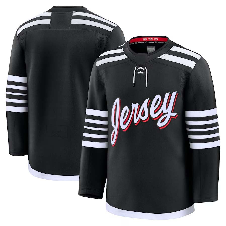 Custom Black NJD Hockey Shirt Top