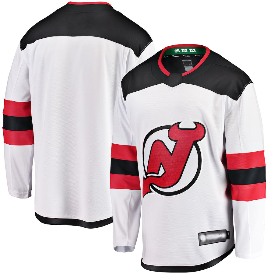 Custom White NJD Hockey Shirt Top