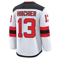 Custom #13 White NJD Hockey Shirt Top