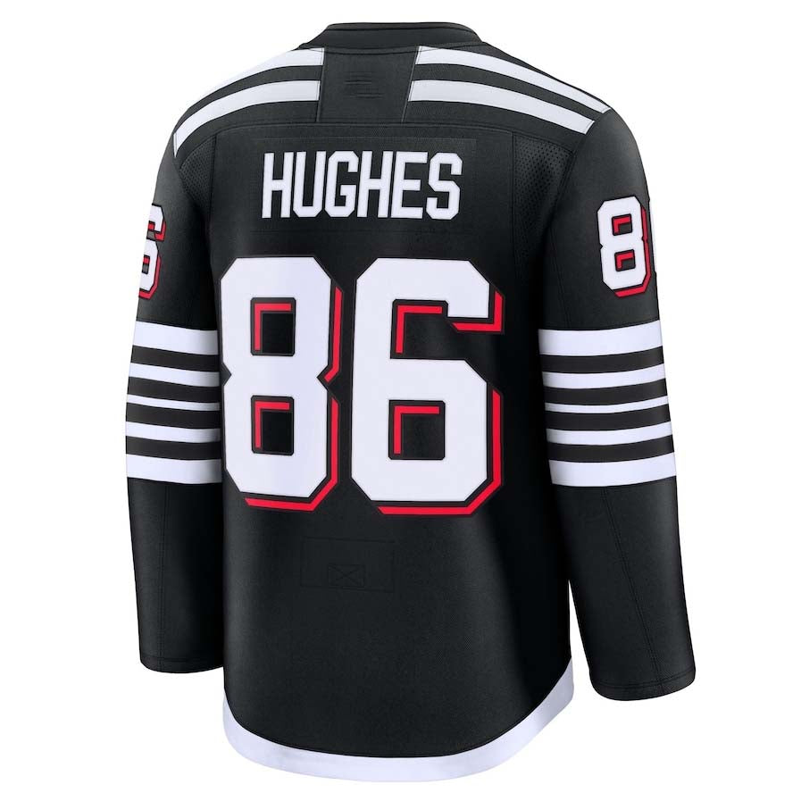 Custom #86 Black NJD Hockey Shirt Top